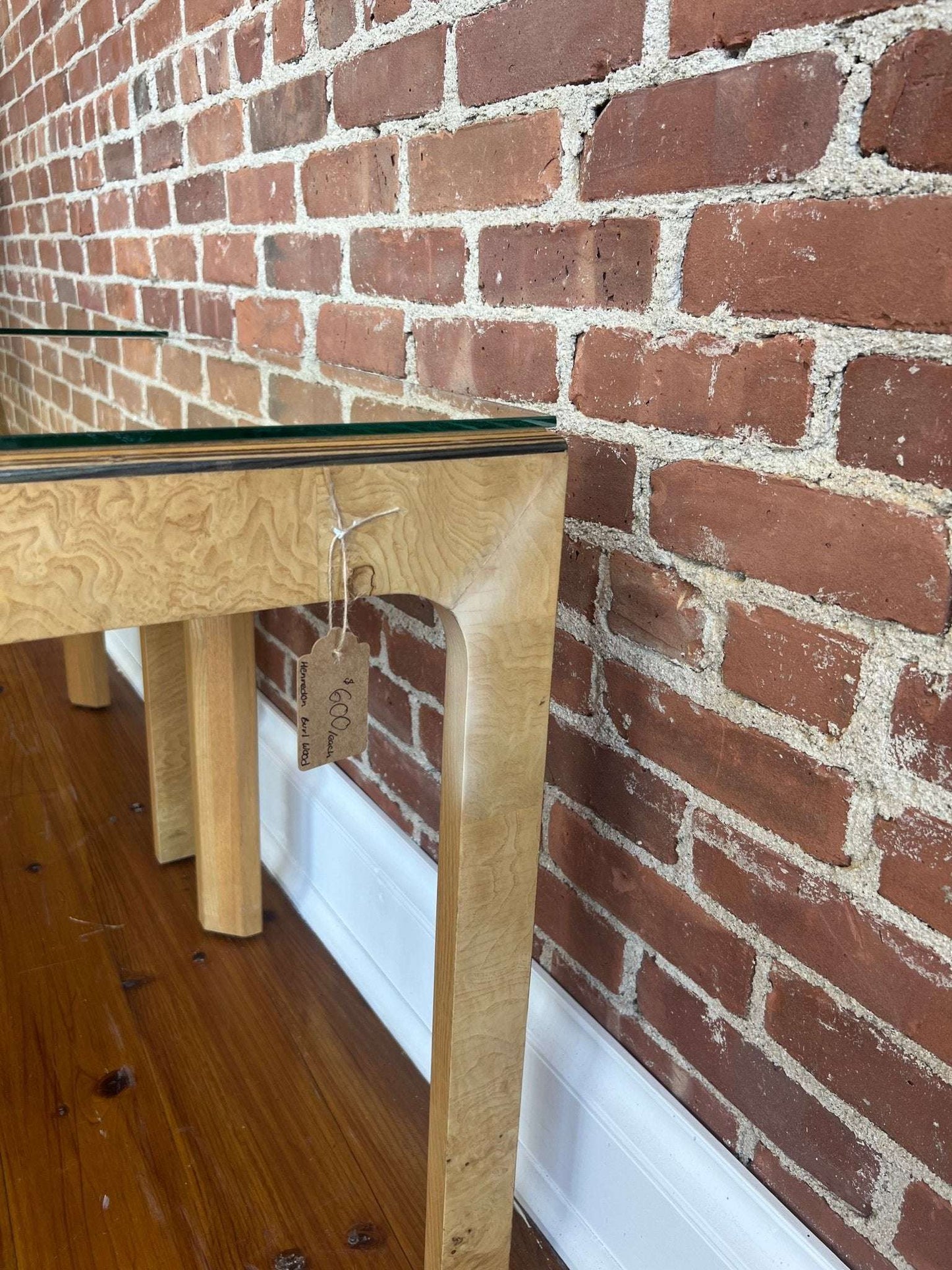 Henredon Scene Two Burl Wood & Glass End Tables — Pair, 1980s - Loom Vintage
