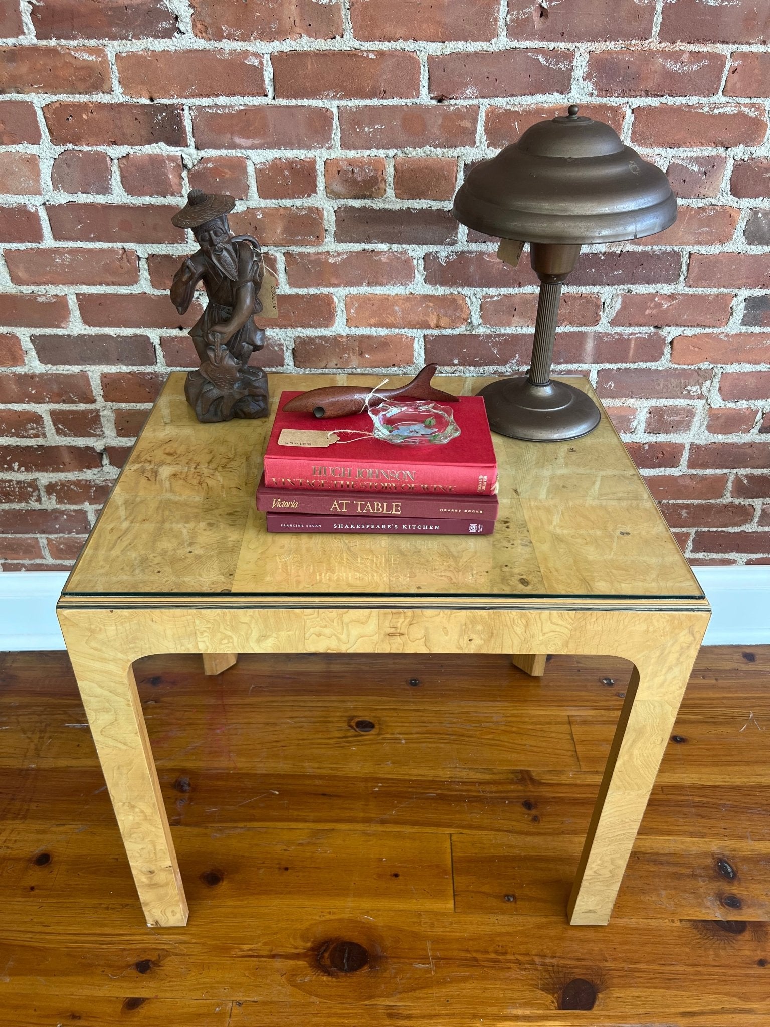 Henredon Scene Two Burl Wood & Glass End Tables — Pair, 1980s - Loom Vintage