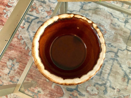 Hull Pottery Brown Drip Glaze Serving Bowl — Oven Proof, 5.5"W, c. 1960s, Made in USA - Loom Vintage