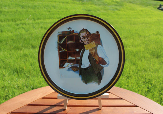 Norman Rockwell 1976 Limited Edition Serving Metal Tray / 'Country Postman' Scene / Server / Tin