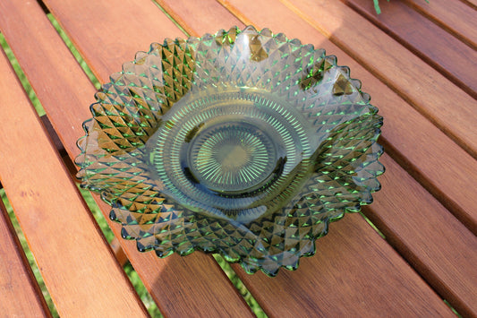 Avocado Green Diamond Pattern Lace Candy Dish/Plate