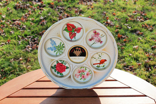 Fairlanes Bowling Souvenir Metal Flower Tray, Serve Drinks, Juice or Screwdrivers, Kitsch Barware, Serving Tray