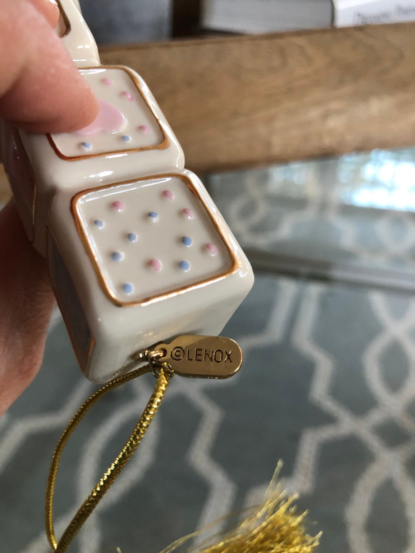 Lenox 2014 Baby's First Christmas Ornament – Porcelain Block Keepsake