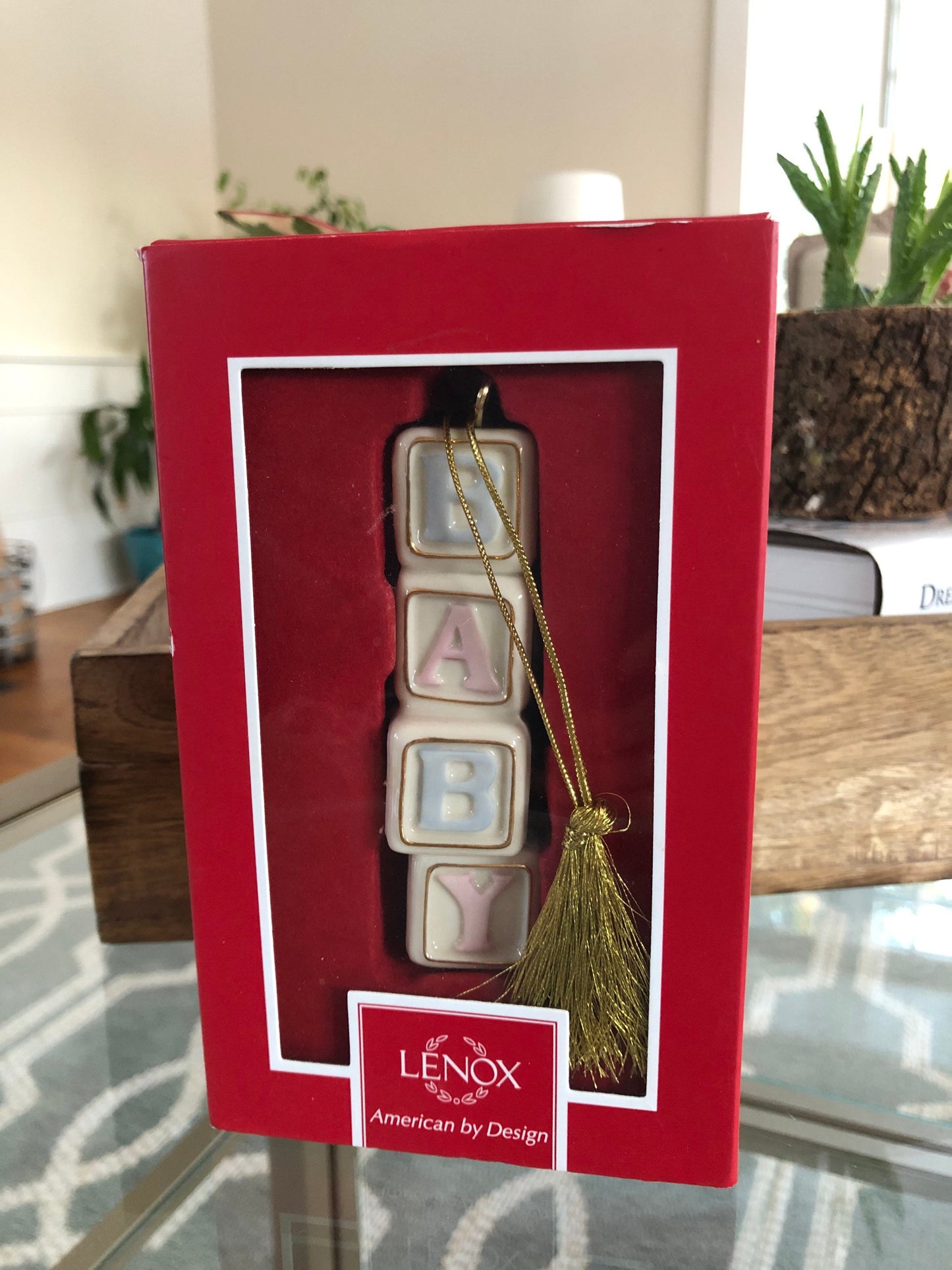 Lenox 2014 Baby's First Christmas Ornament – Porcelain Block Keepsake