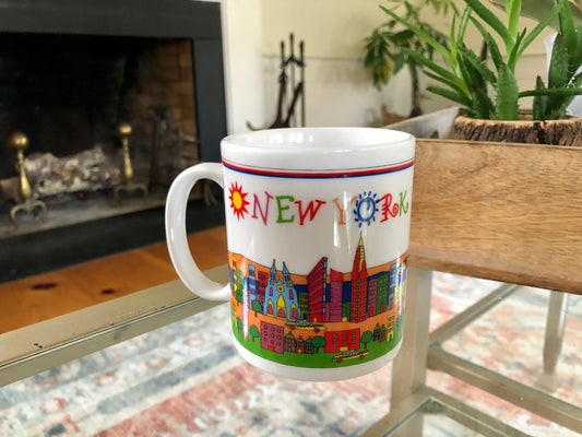 Vintage New York City Mug Coffee/Tea Mug with Beautiful Sights map, in Exceptional Condition