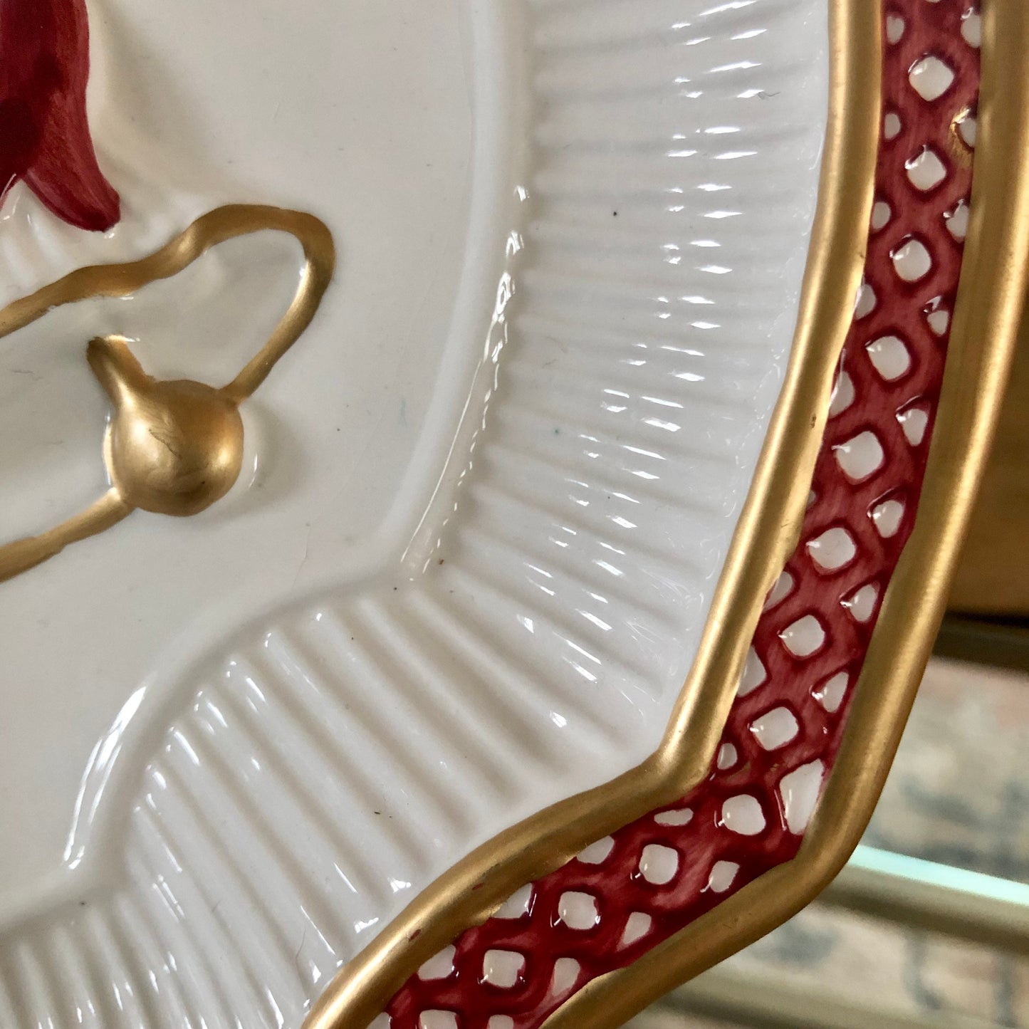 Fitz and Floyd Christmas Bells & Bow Plate – Embossed Serving Dish