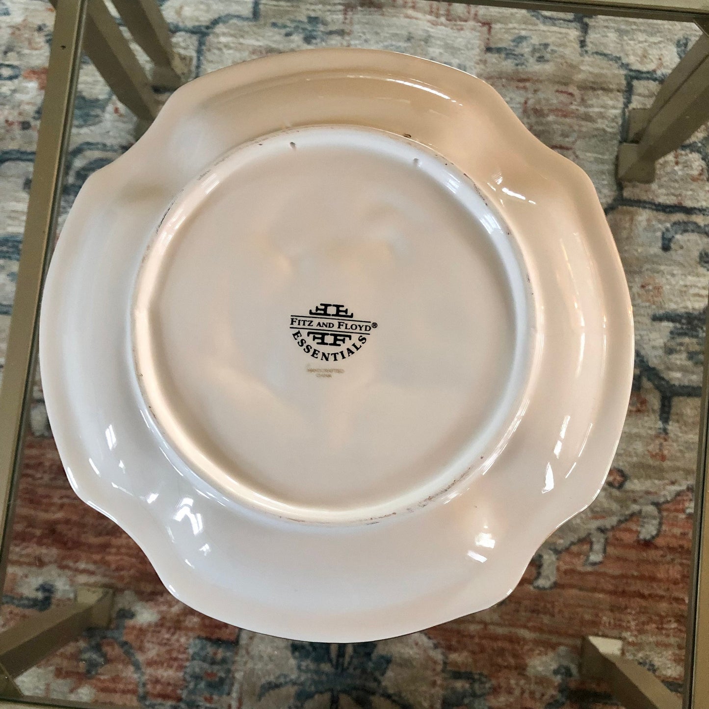 Fitz and Floyd Christmas Bells & Bow Plate – Embossed Serving Dish