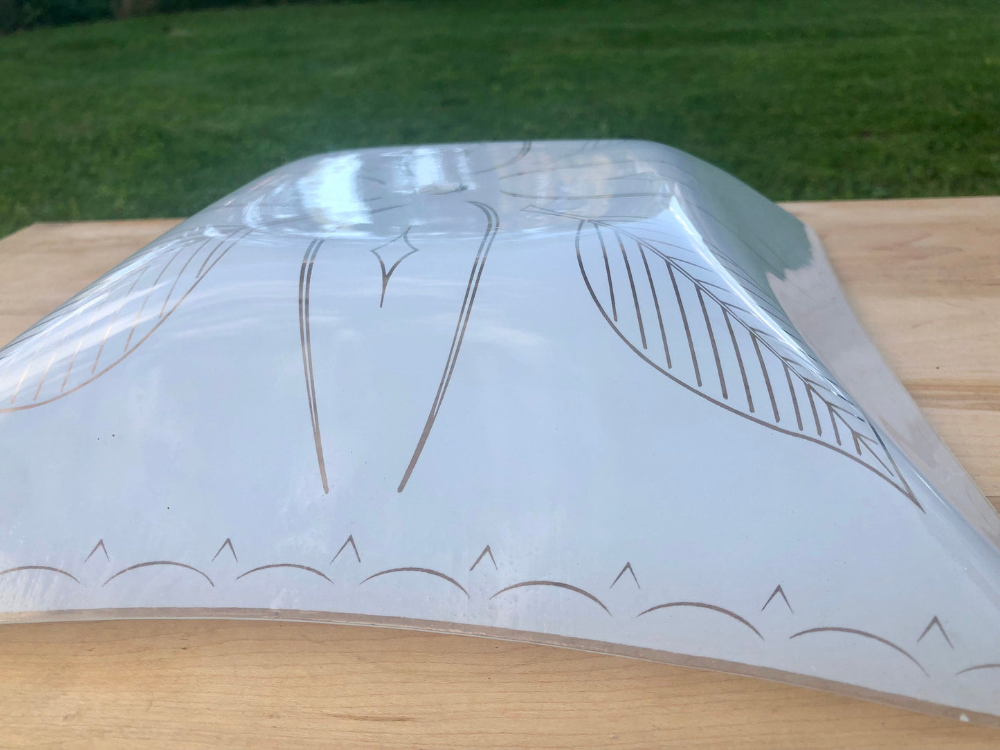 Mid Century Retro Square 1970s Style Ceiling Light Fixture Cover/Replacement, Ceiling Light Cover with Leaf Design