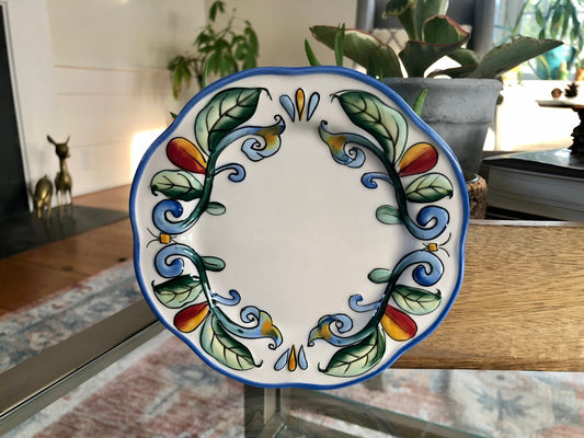 Small Vintage Fitz and Floyd Floral Design 6" Serving Dish, Ricamo Party Plate, Decorative Plate, Trinket/ Jewelry Plate