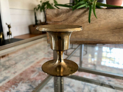 Vintage brass candlestick — side profile