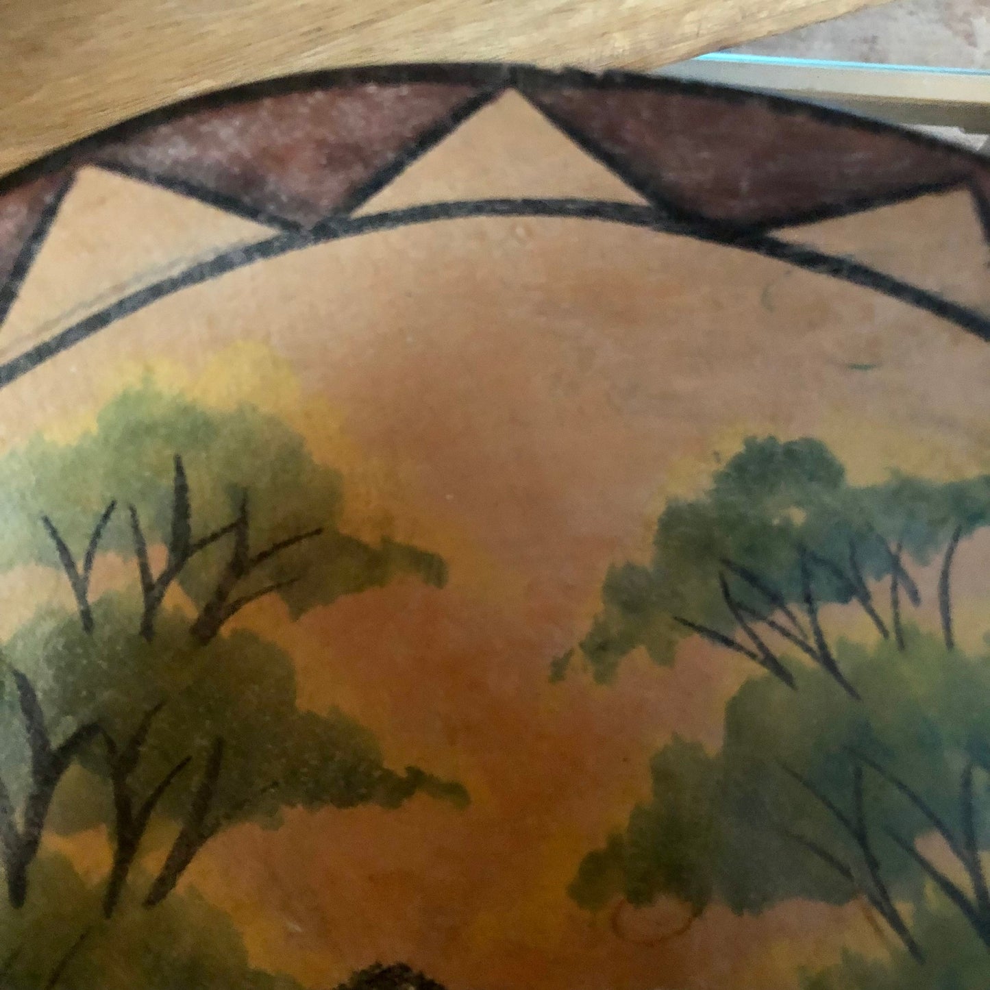 Vintage Wooden Hand Carved African Safari Bowl, Hand Painted Zebra Dish