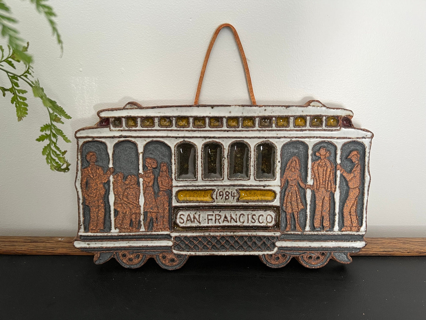 Victoria Little John San Francisco Trolley Car, California Ceramic Wall Art, Studio Art, Pottery Art,  Wall Plaque, Iconic Trolley