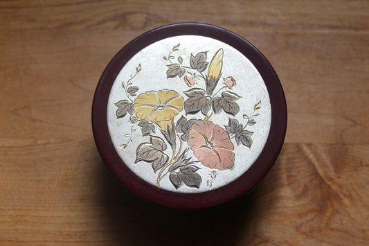 Asian-Inspired Maroon Acrylic Circular Box / Trinket Box / Jewelry Box / Catch All
