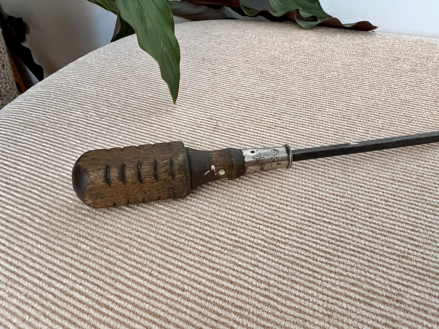 Vintage Wood Handled Screwdriver, MAC marking, Wooden Tools, Flat Head Hand Tool