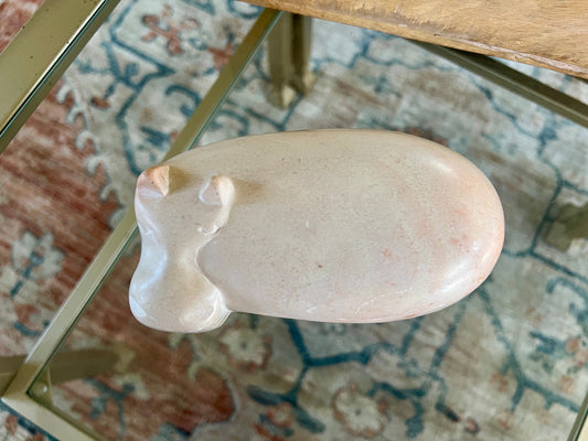 African Soapstone Hippo Dish | Vintage Trinket Box | Hand Carved Soap Dish | Kenyan Hippo Figurine