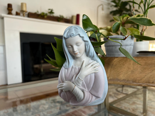 Vintage Mother Mary Ceramic Planter, Retro Religious Mantel Decor, Madonna Plant Holder, Gift for a Catholic, Grannycore Kitsch, Japan