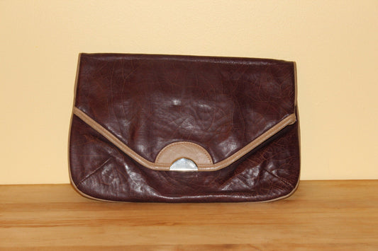 Vintage Maroon 'Theodor of California' Fold-Over Clutch