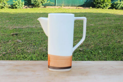 Imperial Stone "Fantasy" Pattern Pitcher — Hand - Painted, Japan, 8.5"H, Mid - Century - Loom Vintage