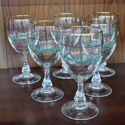 Irish Coffee Glasses with Gold Rim, Made in France, Set of 6 - Loom Vintage