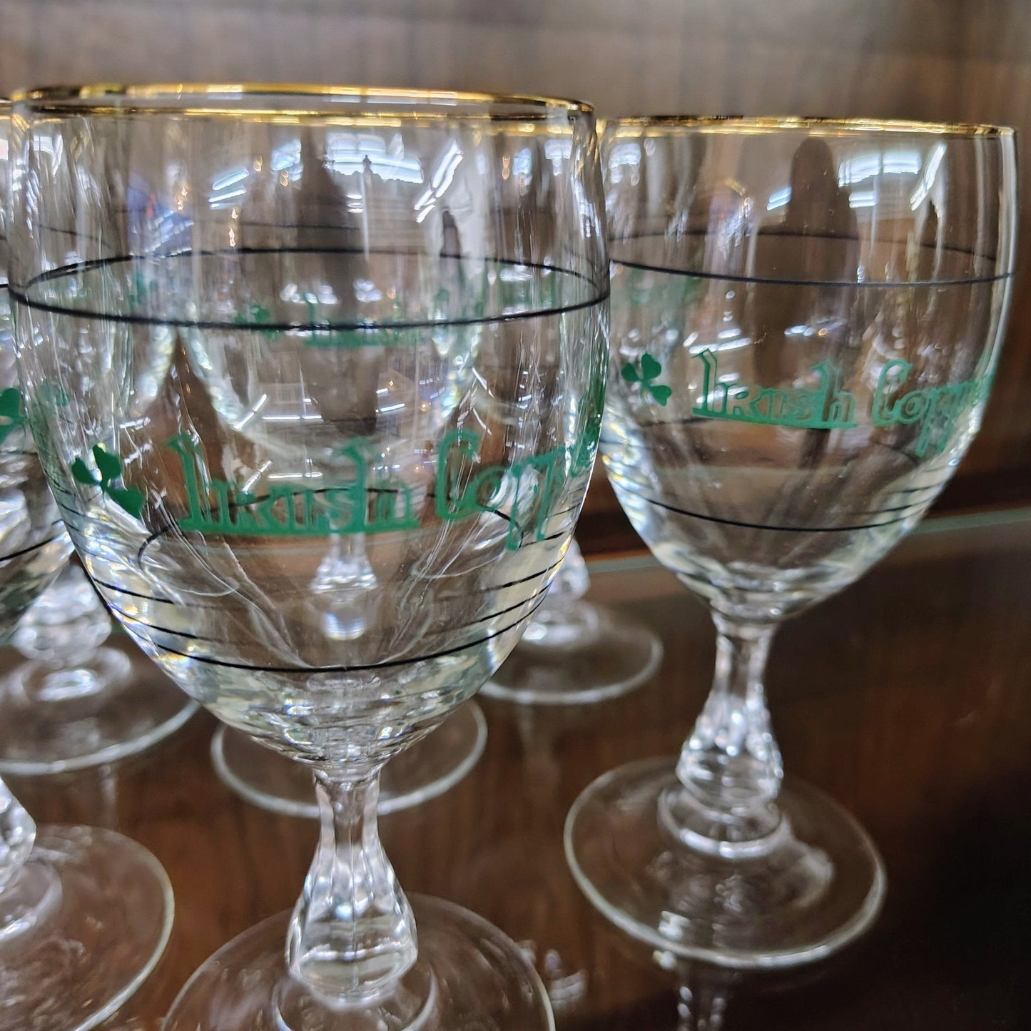 Irish Coffee Glasses with Gold Rim, Made in France, Set of 6 - Loom Vintage