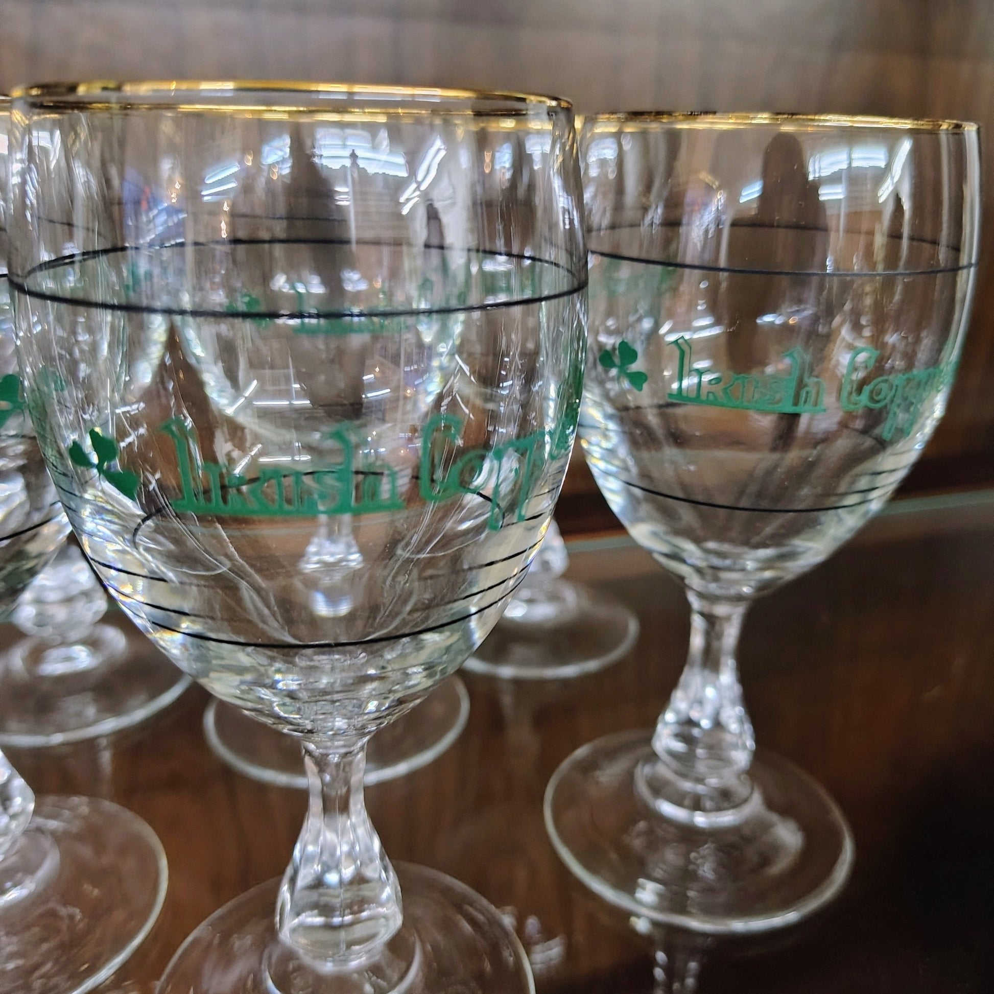 Irish Coffee Glasses with Gold Rim, Made in France, Set of 6 - Loom Vintage