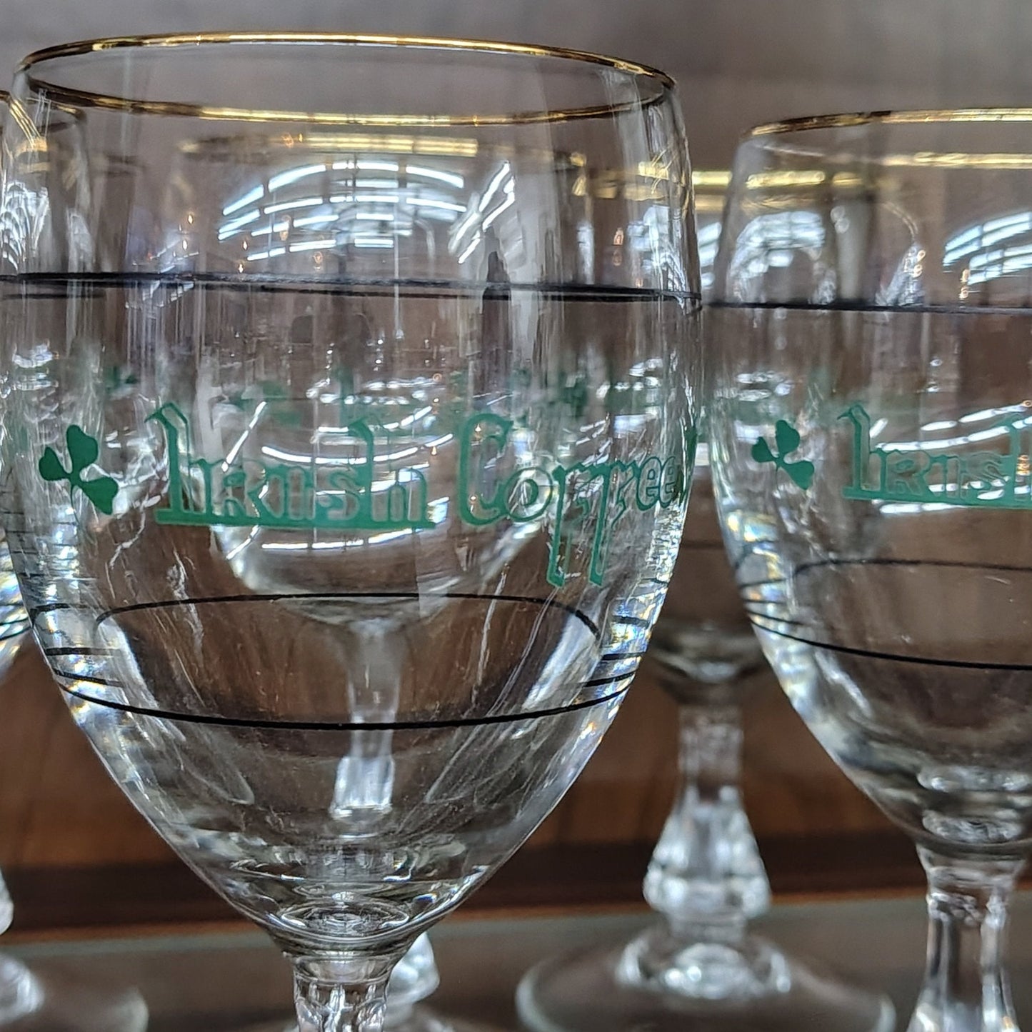 Irish Coffee Glasses with Gold Rim, Made in France, Set of 6 - Loom Vintage