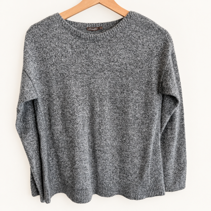 J.McLaughlin gray marled cashmere crewneck sweater, photo 1 of 7