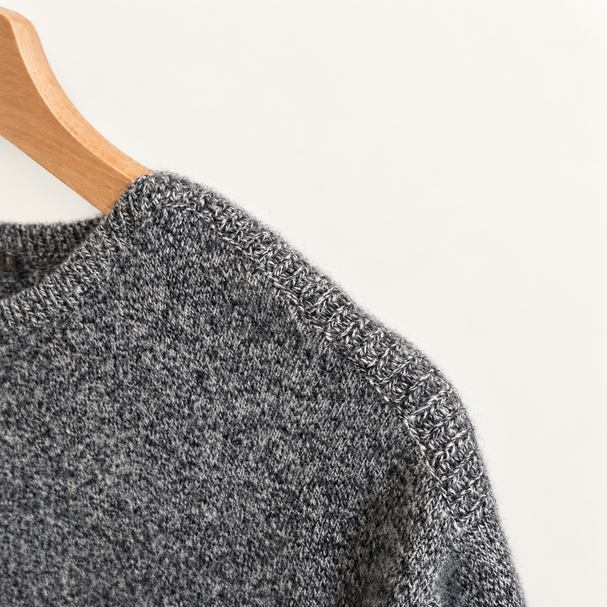 J.McLaughlin gray marled cashmere crewneck sweater, photo 3 of 7