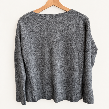 J.McLaughlin gray marled cashmere crewneck sweater, photo 5 of 7