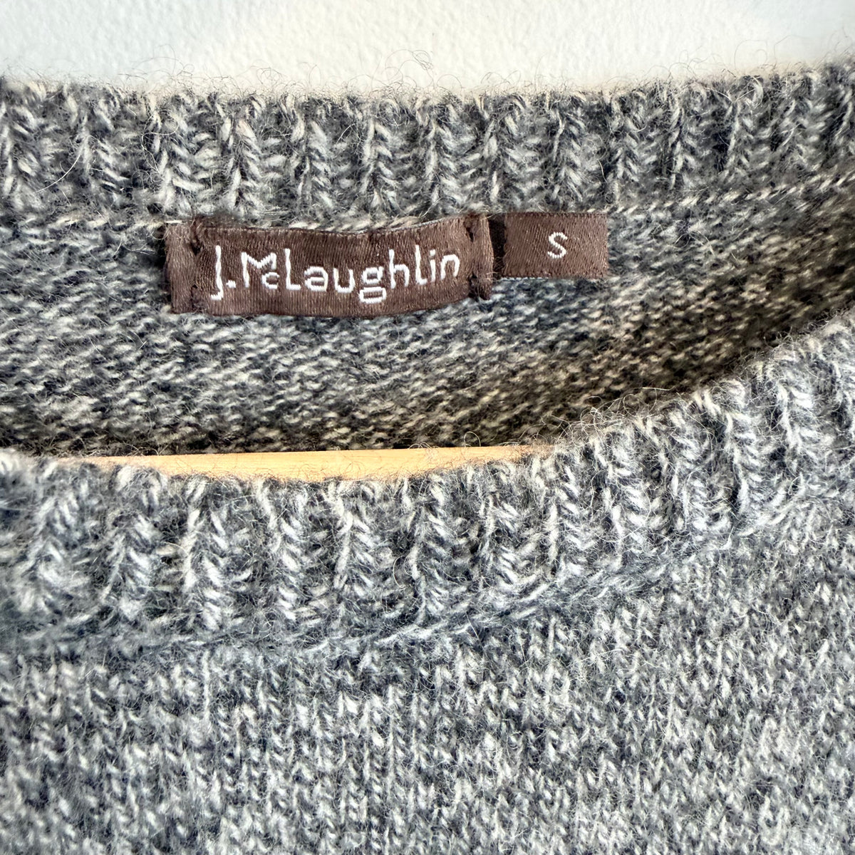 J.McLaughlin gray marled cashmere crewneck sweater, photo 6 of 7