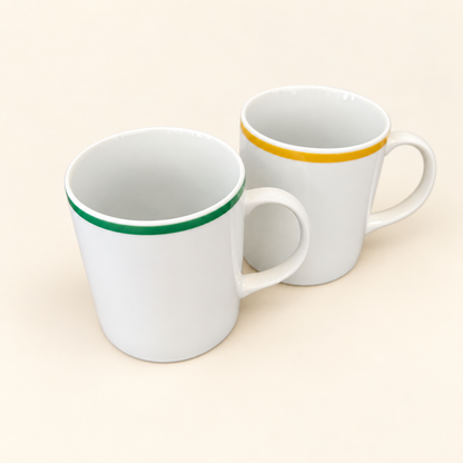 Green-rim Japanese ceramic mug