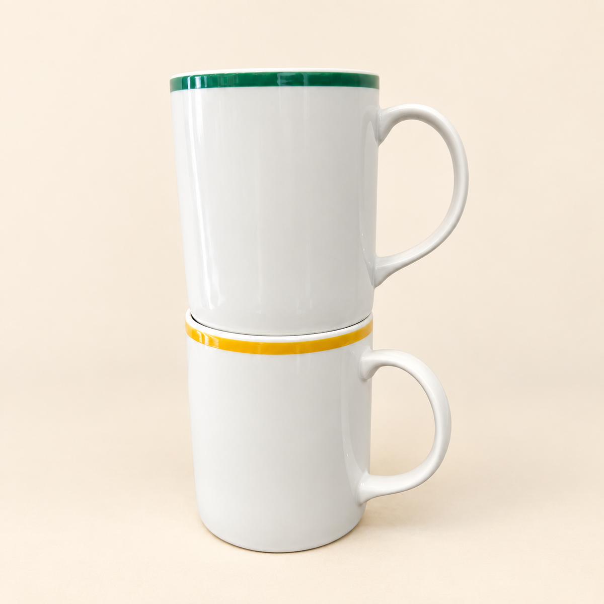 Vintage Japanese ceramic mugs, side view