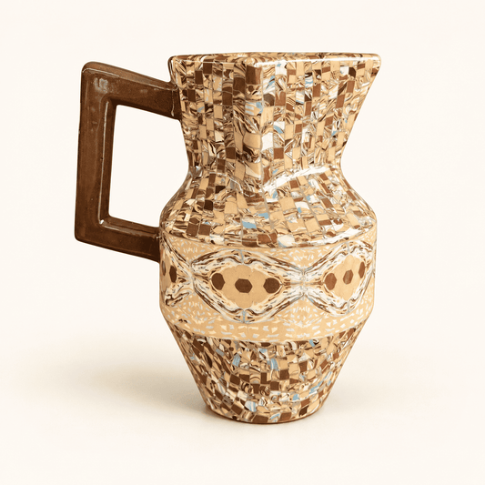 Jean Gerbino mosaic pottery pitcher, Vallauris, France, 1930s, photo 1 of 7