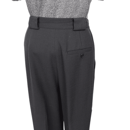 Jones New York Dark Gray Wool Pleated Trousers Size 8 - Loom Vintage