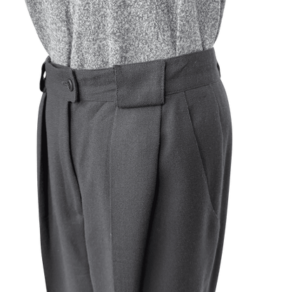 Jones New York Dark Gray Wool Pleated Trousers Size 8 - Loom Vintage