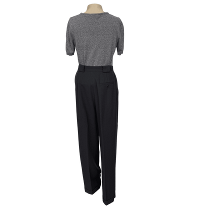 Jones New York Dark Gray Wool Pleated Trousers Size 8 - Loom Vintage