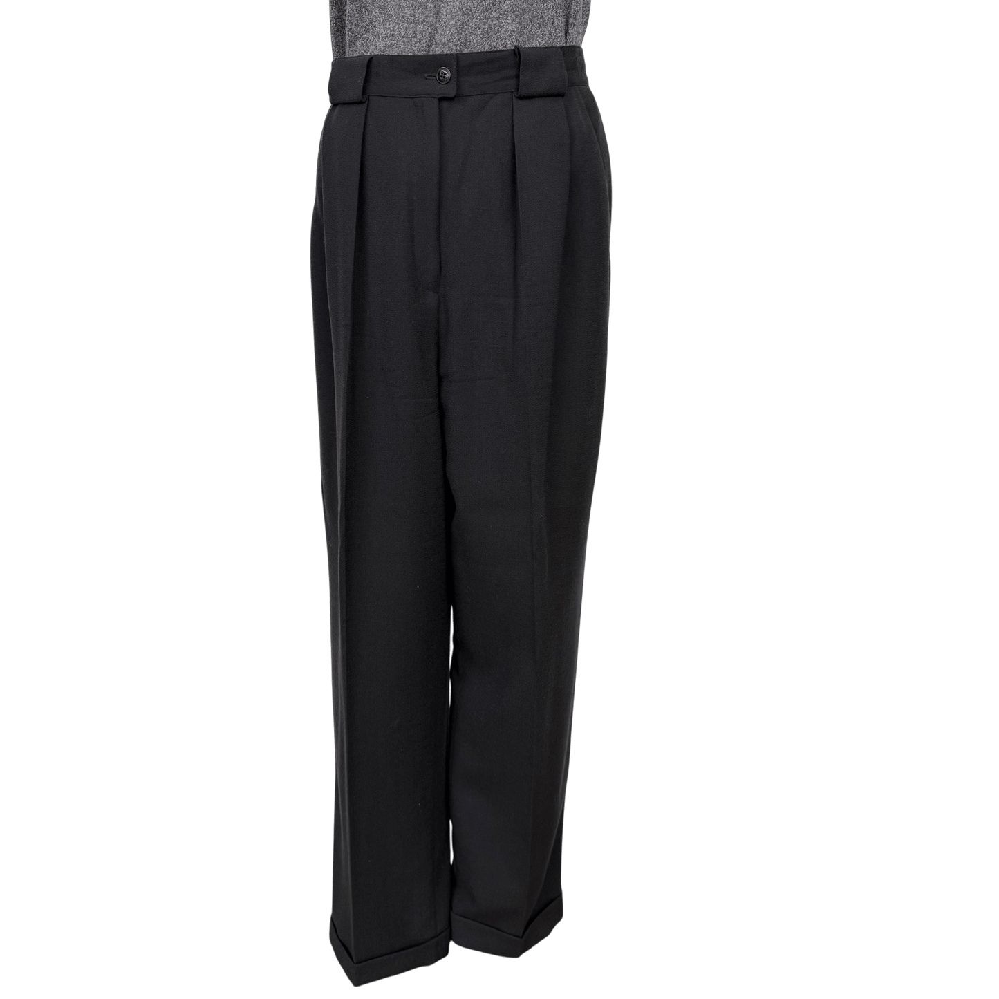 Jones New York Dark Gray Wool Pleated Trousers Size 8 - Loom Vintage