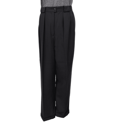 Jones New York Dark Gray Wool Pleated Trousers Size 8 - Loom Vintage