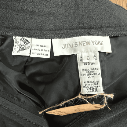 Jones New York Dark Gray Wool Pleated Trousers Size 8 - Loom Vintage