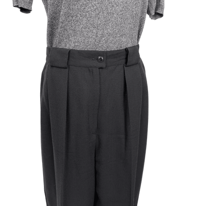 Jones New York Dark Gray Wool Pleated Trousers Size 8 - Loom Vintage
