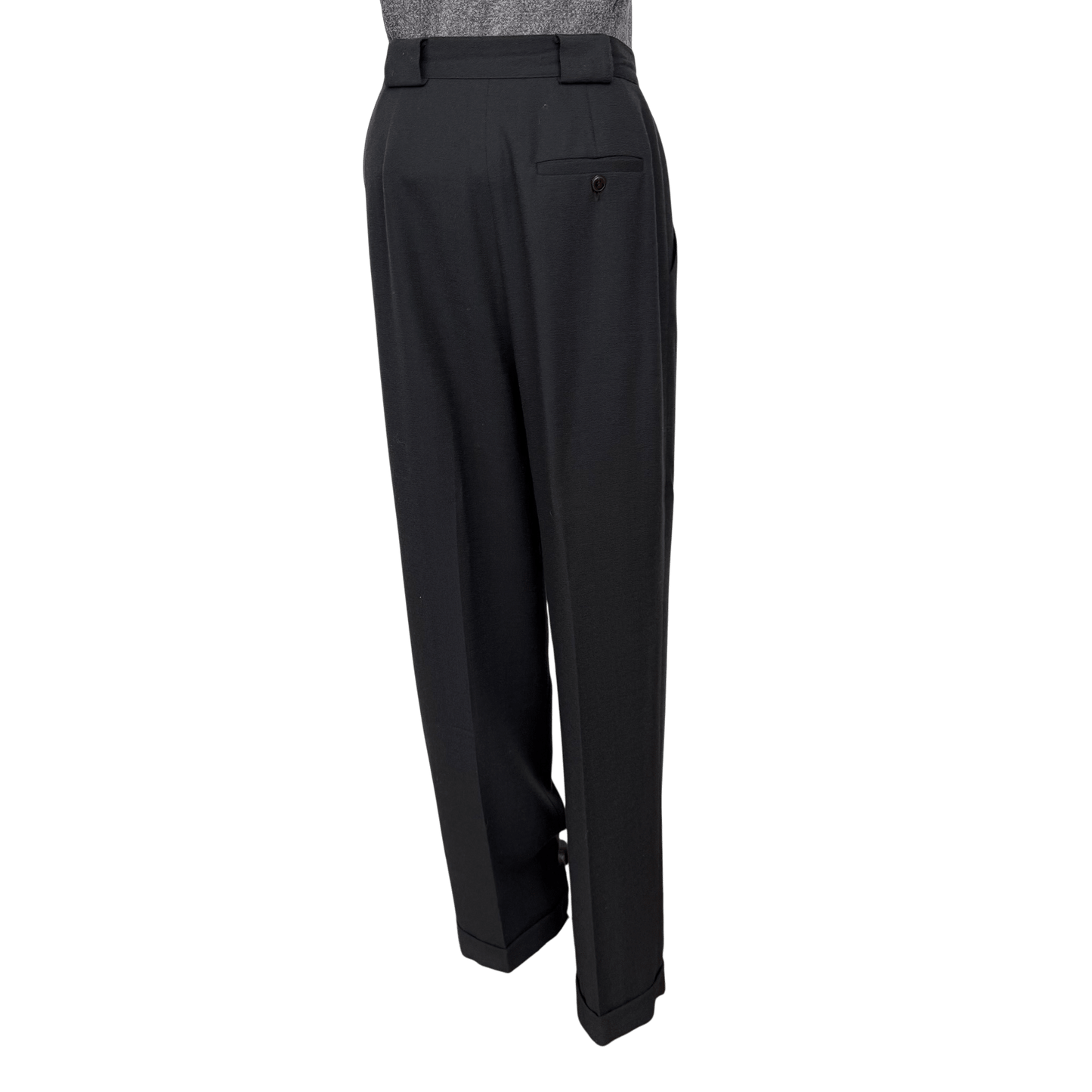 Jones New York Dark Gray Wool Pleated Trousers Size 8 - Loom Vintage