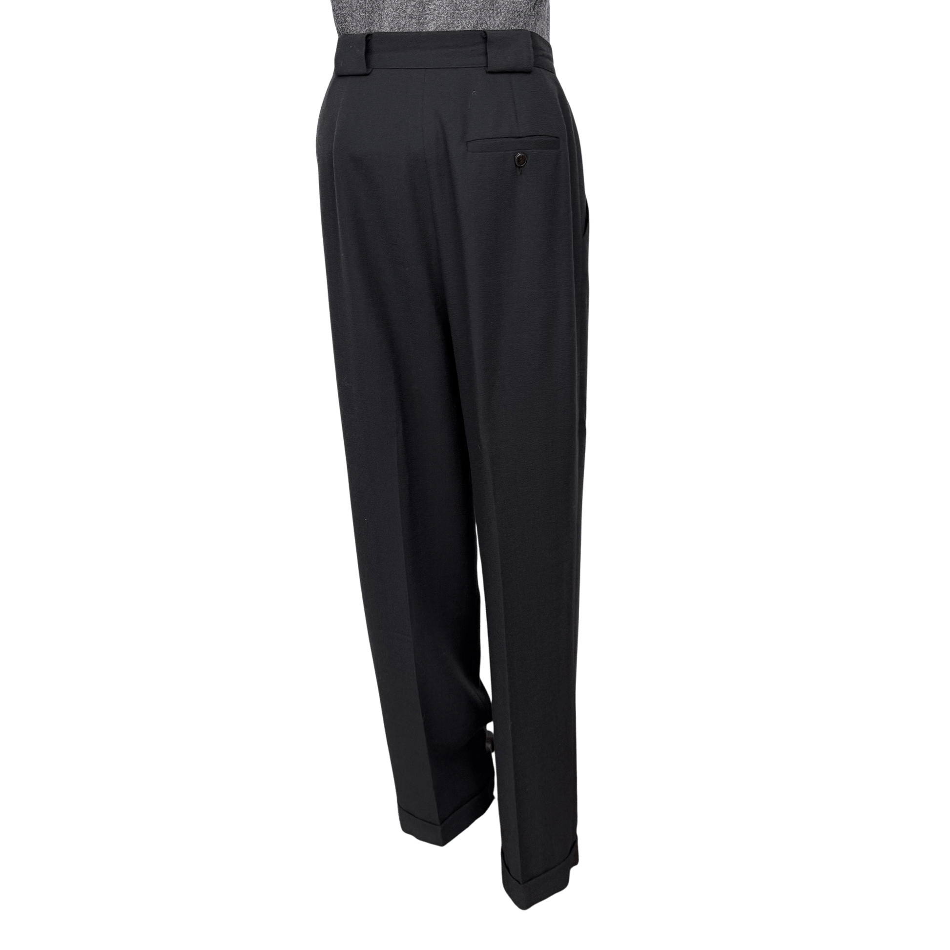Jones New York Dark Gray Wool Pleated Trousers Size 8 - Loom Vintage