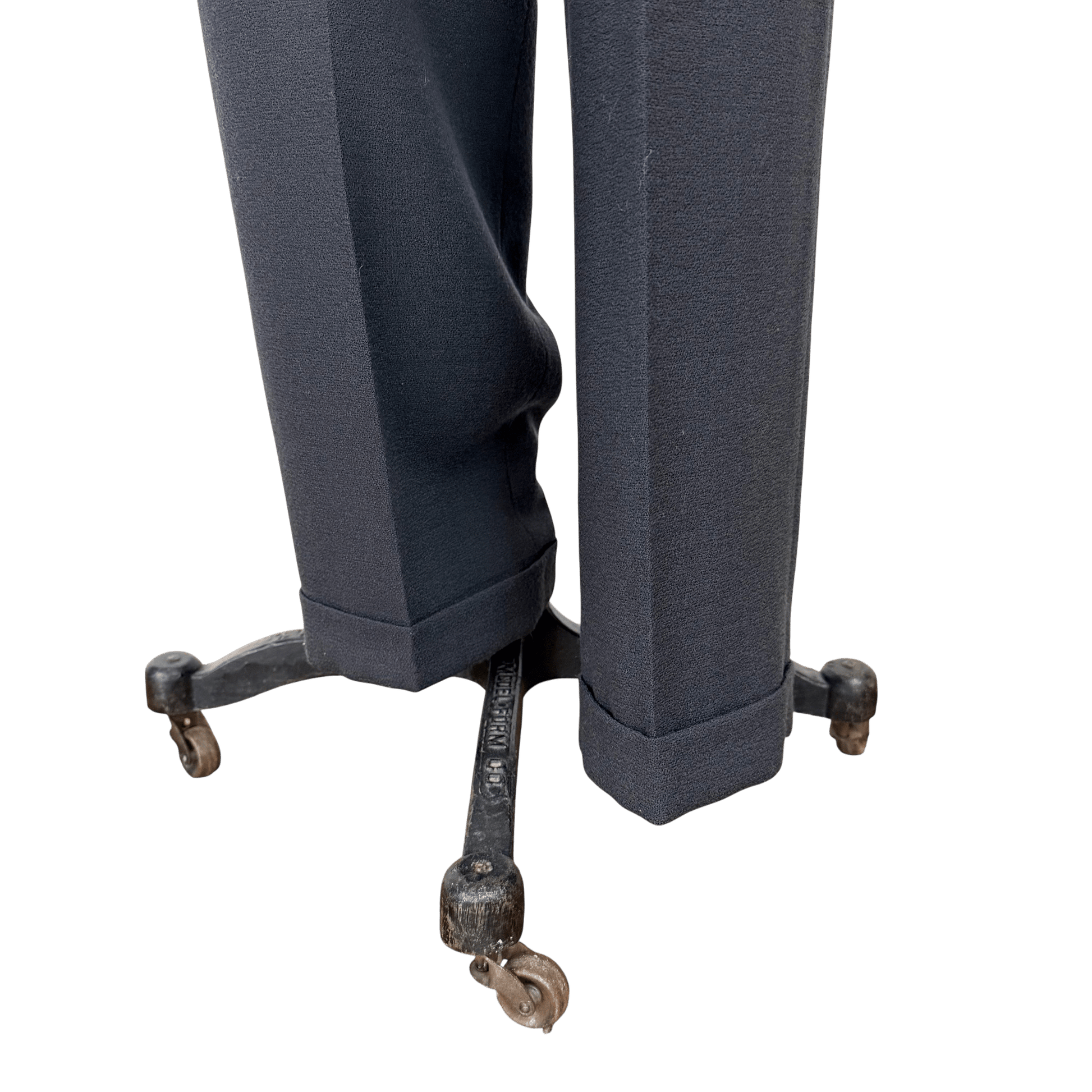 Jones New York Dark Gray Wool Pleated Trousers Size 8 - Loom Vintage