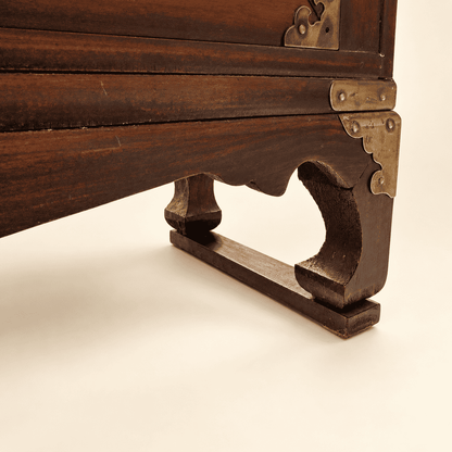Bracket foot detail on Korean apothecary chest