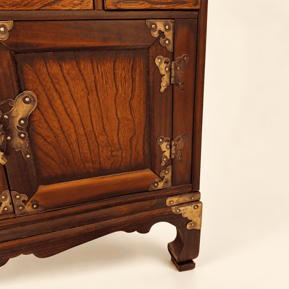 Lower cupboard and cutout bracket base of Korean apothecary chest