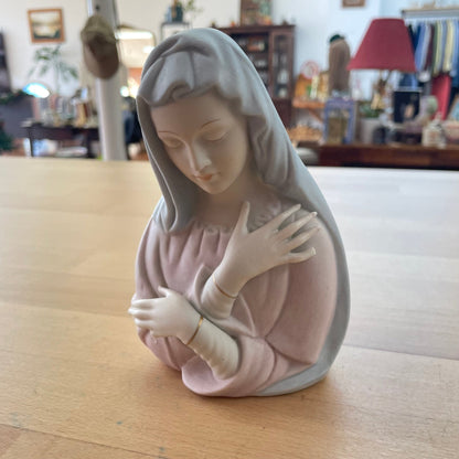 Madonna / Mother Mary Ceramic Planter — Matte Finish, Made in Japan, 6"H - Loom Vintage