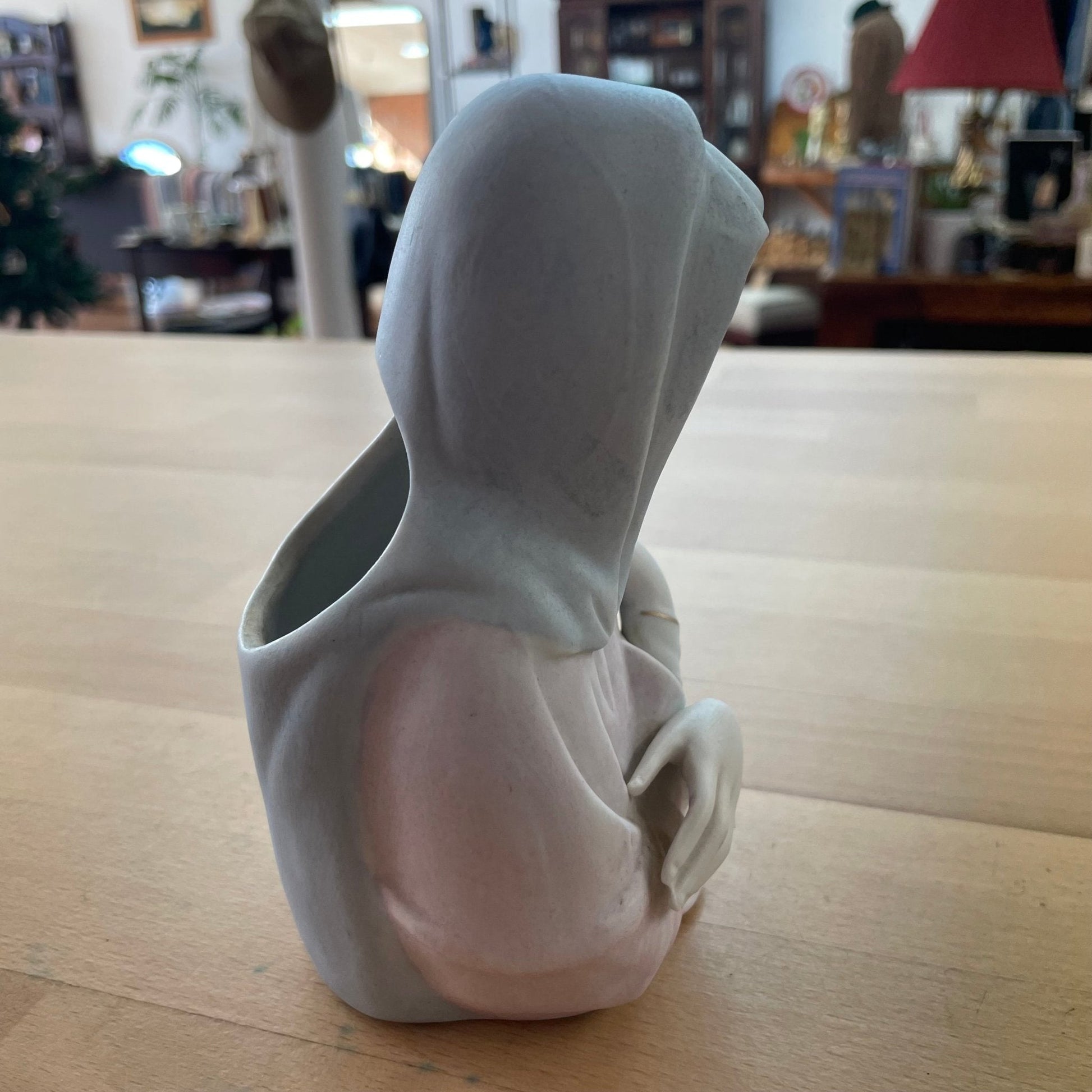 Madonna / Mother Mary Ceramic Planter — Matte Finish, Made in Japan, 6"H - Loom Vintage
