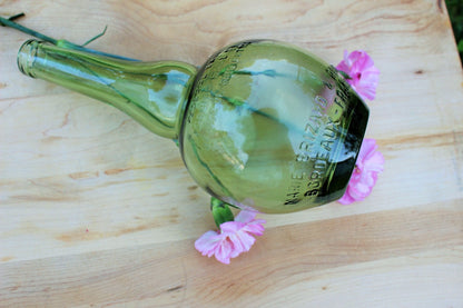 Marie Brizard & Roger Bordeaux French Liquor Bottle — Embossed Green Glass, 10.25"H, c. Mid - Century - Loom Vintage