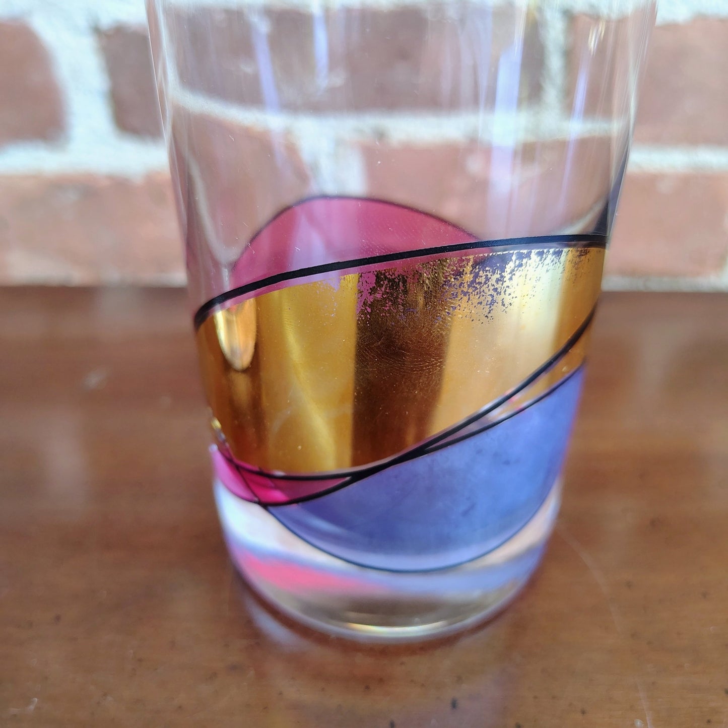 Milano Romanio Hand - Painted Stained Glass Tumblers, Set of 2 - Loom Vintage