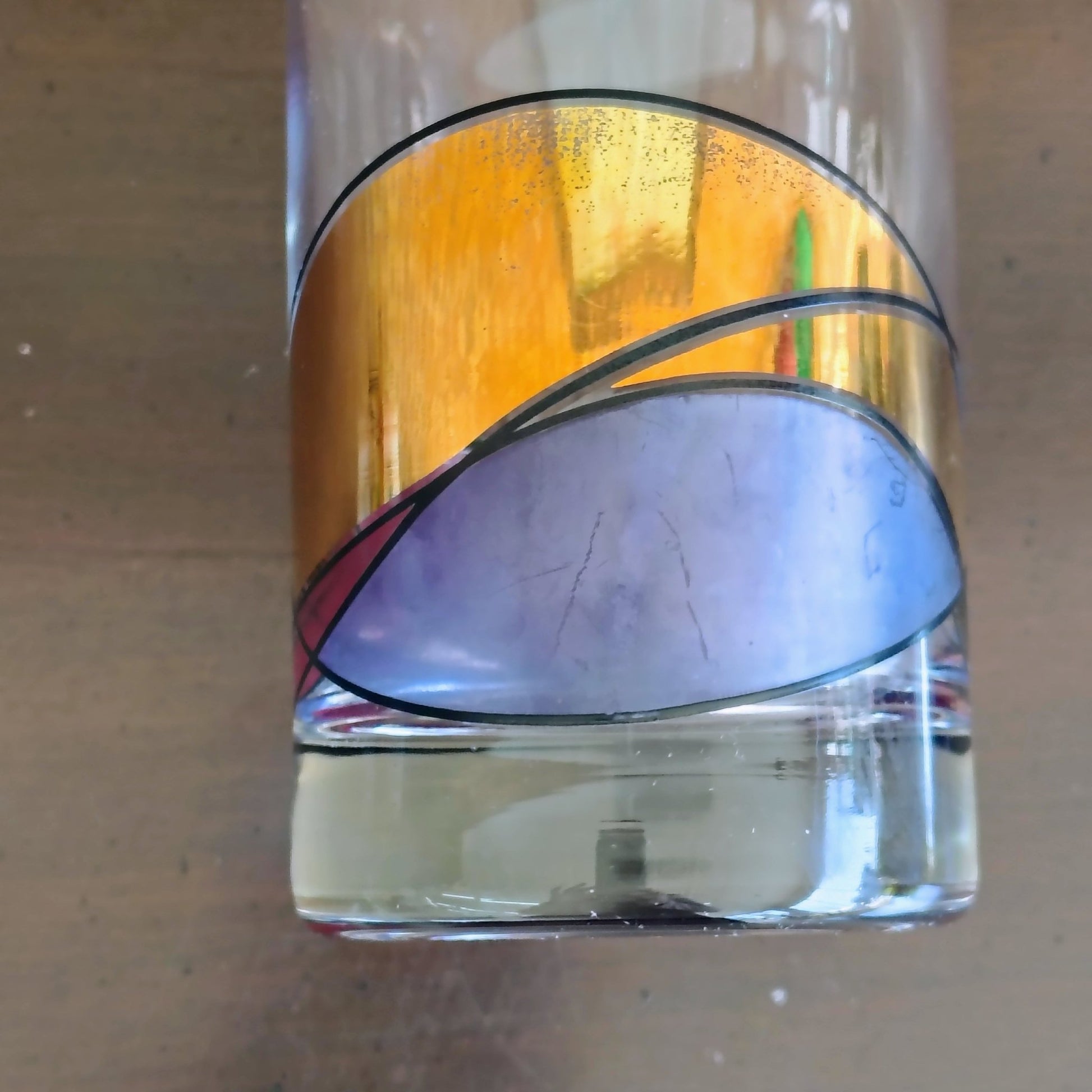 Milano Romanio Hand - Painted Stained Glass Tumblers, Set of 2 - Loom Vintage